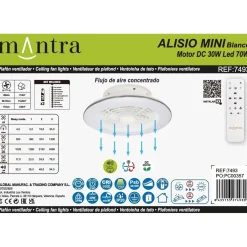 Planofiera LED 70W con ventilatore 30W Alisio Mini 16,5x52,5 cm bianco