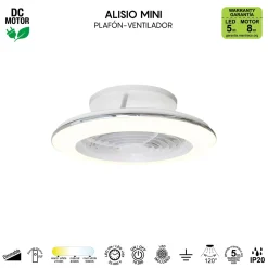 Planofiera LED 70W con ventilatore 30W Alisio Mini 16,5x52,5 cm bianco