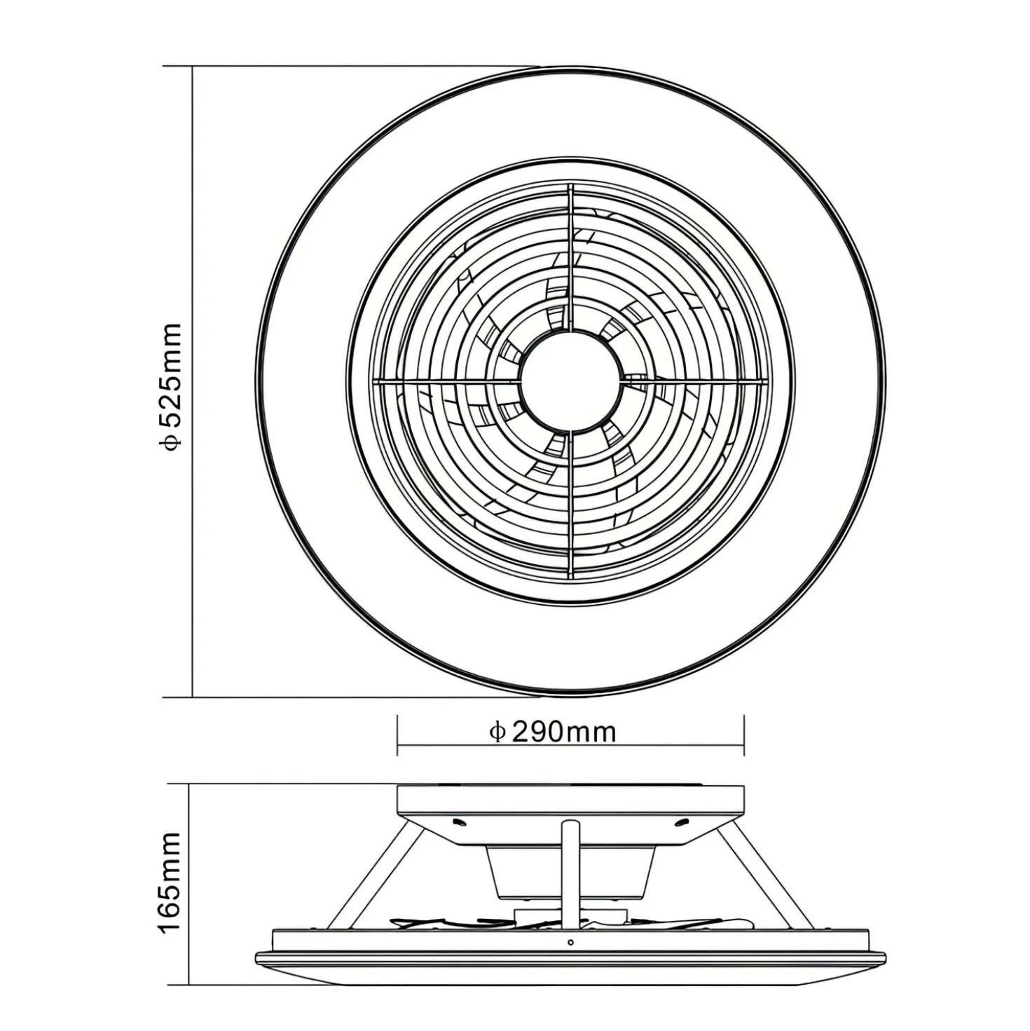 Planofiera LED 70W con ventilatore 30W Alisio Mini 16,5x52,5 cm bianco