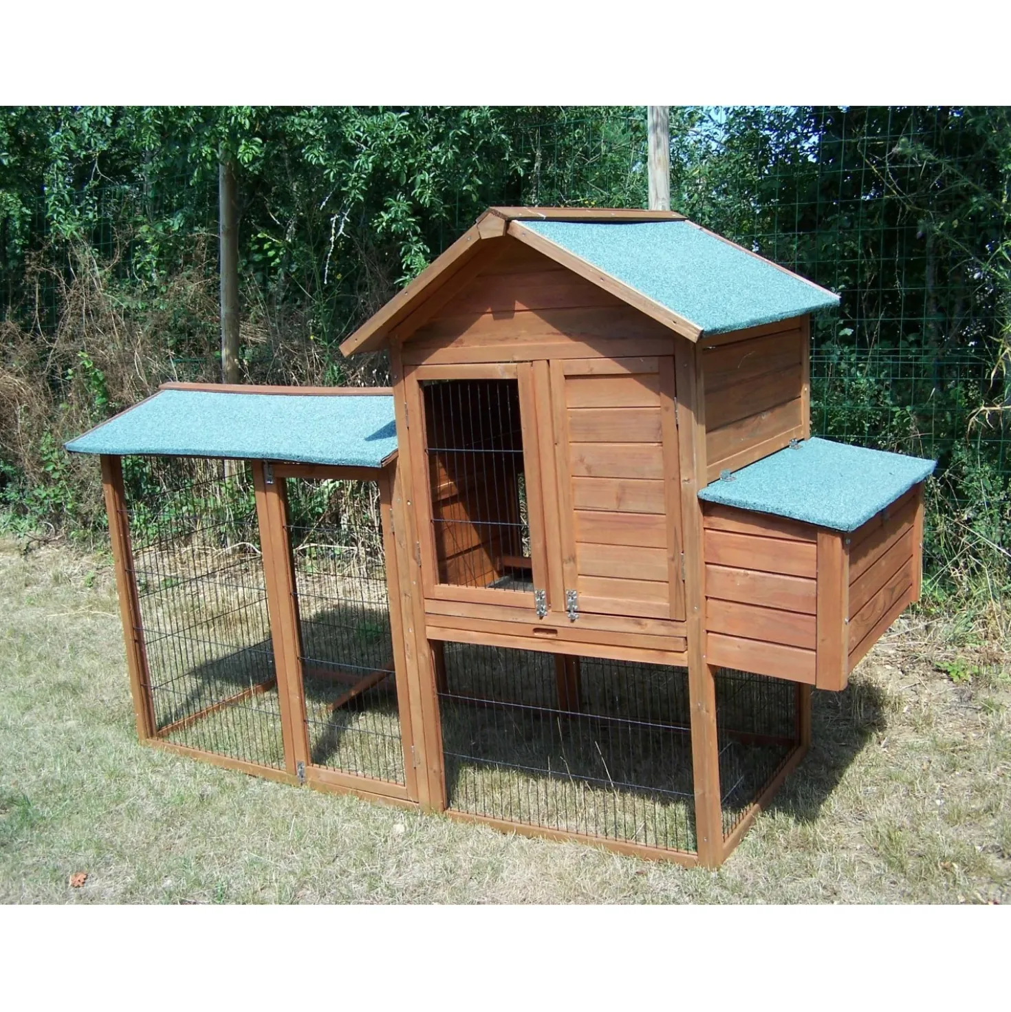Pollaio in legno a doppio corpo H151xP76xL186 cm