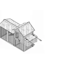 Pollaio in legno a doppio corpo H151xP76xL186 cm
