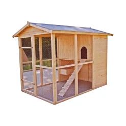 Pollaio in legno con tetto apribile 160x244 cm