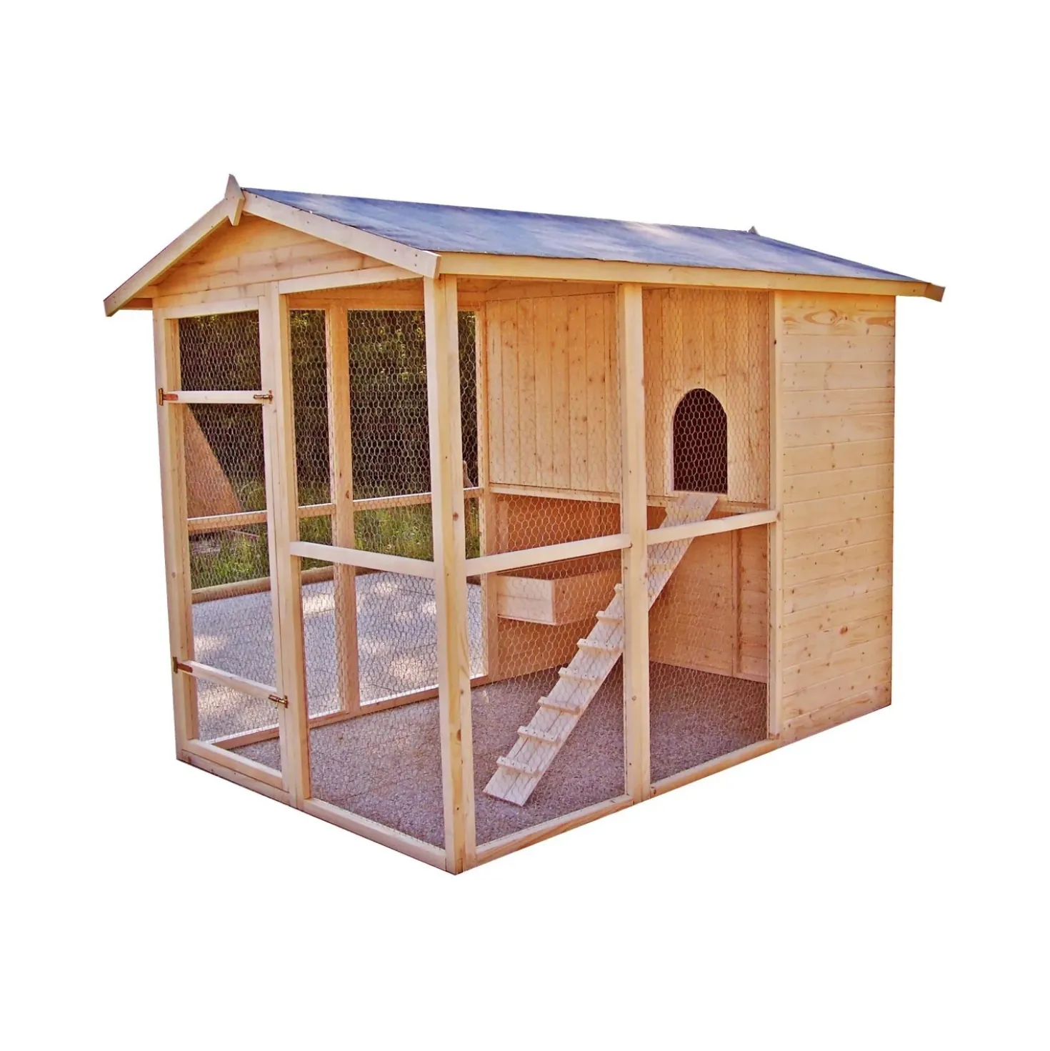 Pollaio in legno con tetto apribile 160x244 cm