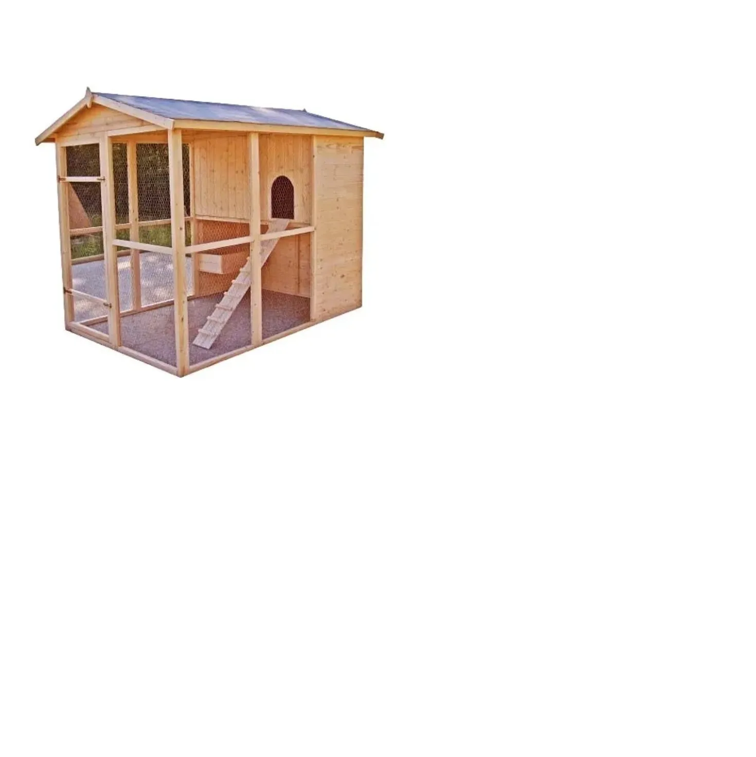 Pollaio in legno con tetto apribile 160x244 cm