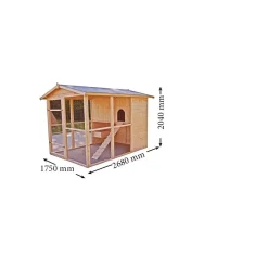 Pollaio in legno con tetto apribile 160x244 cm