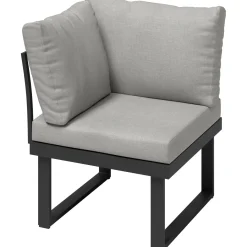Poltrona da esterno Lipson ad angolo in alluminio grigio 70x70x78 cm