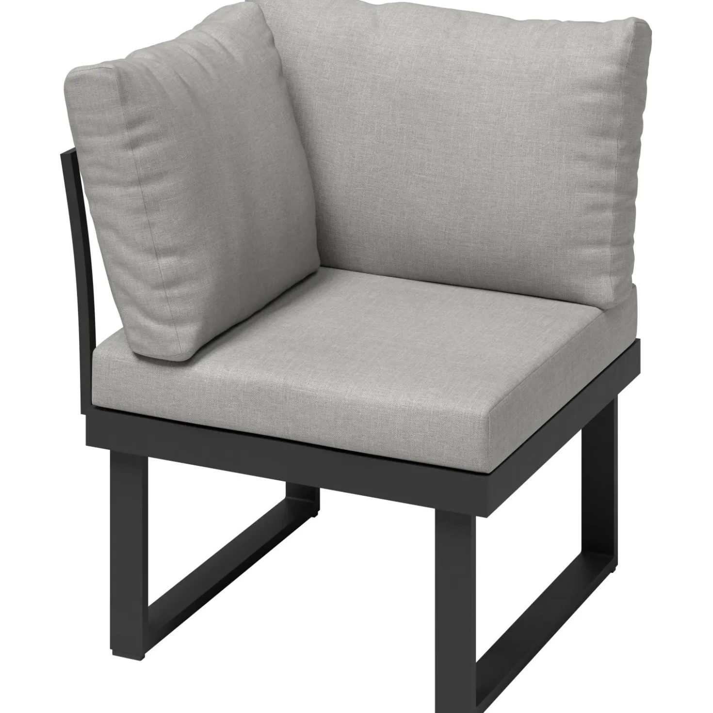 Poltrona da esterno Lipson ad angolo in alluminio grigio 70x70x78 cm
