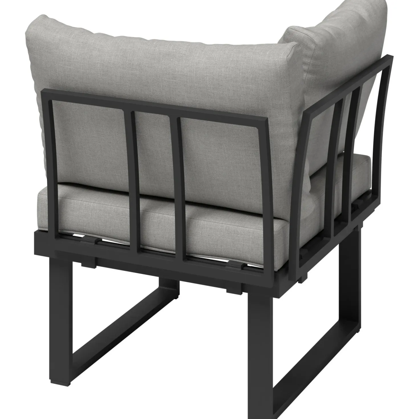 Poltrona da esterno Lipson ad angolo in alluminio grigio 70x70x78 cm