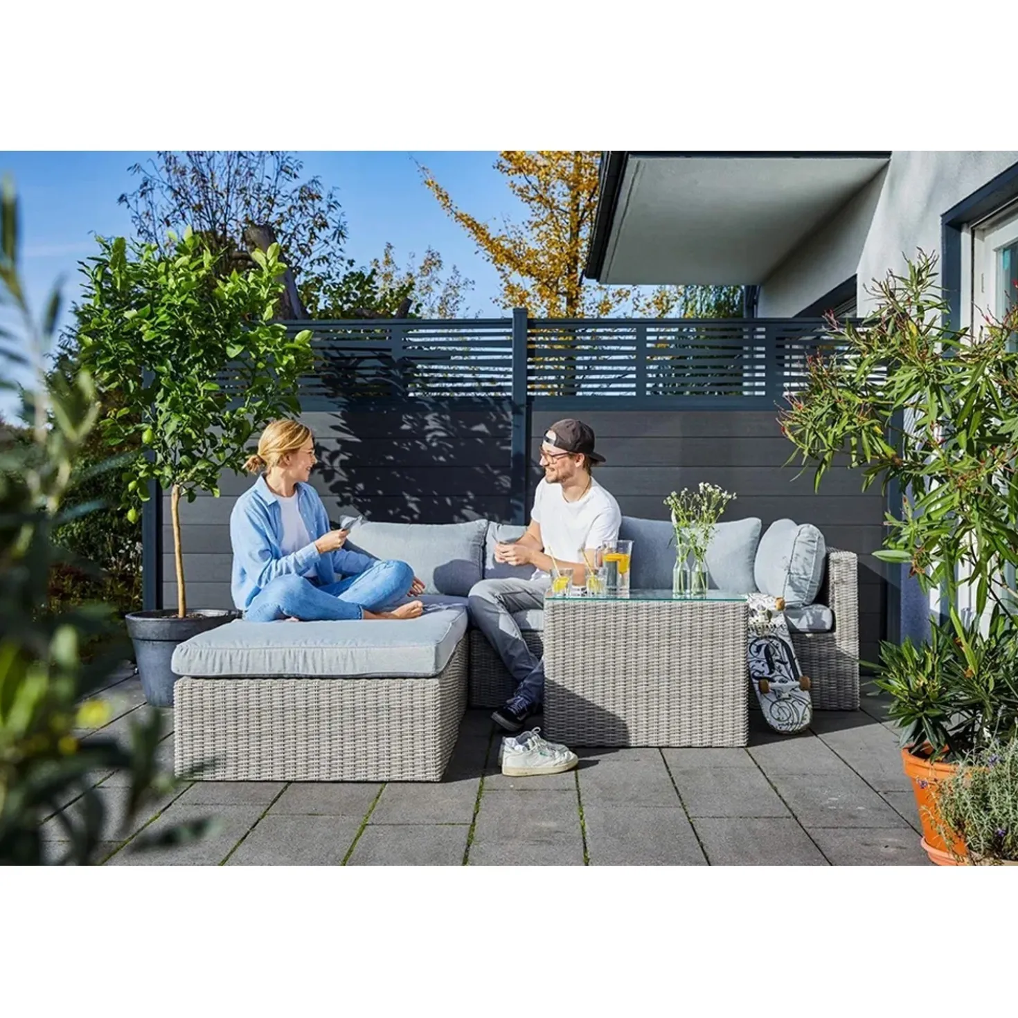 Poltrona da esterno Olea in polyrattan sabbia 65x71x64 cm