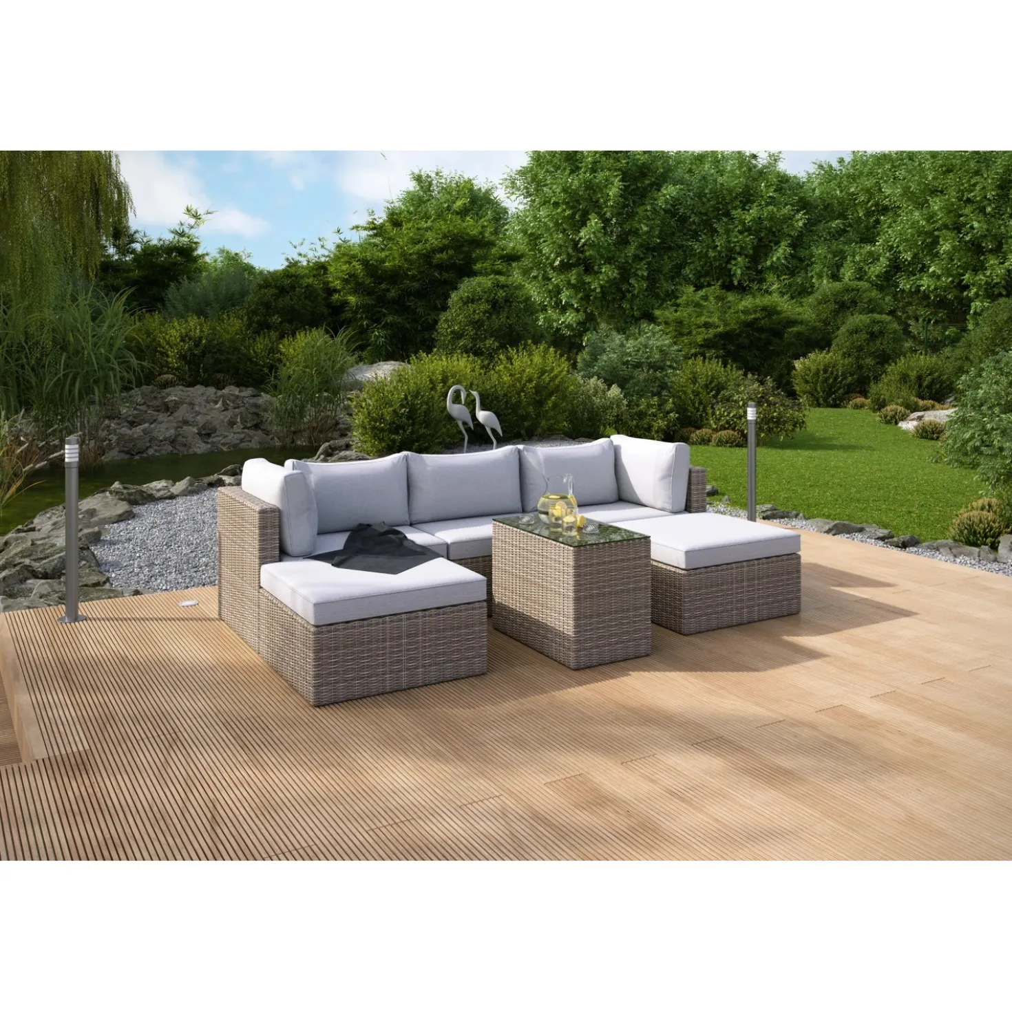 Poltrona da esterno Olea in polyrattan sabbia 65x71x64 cm