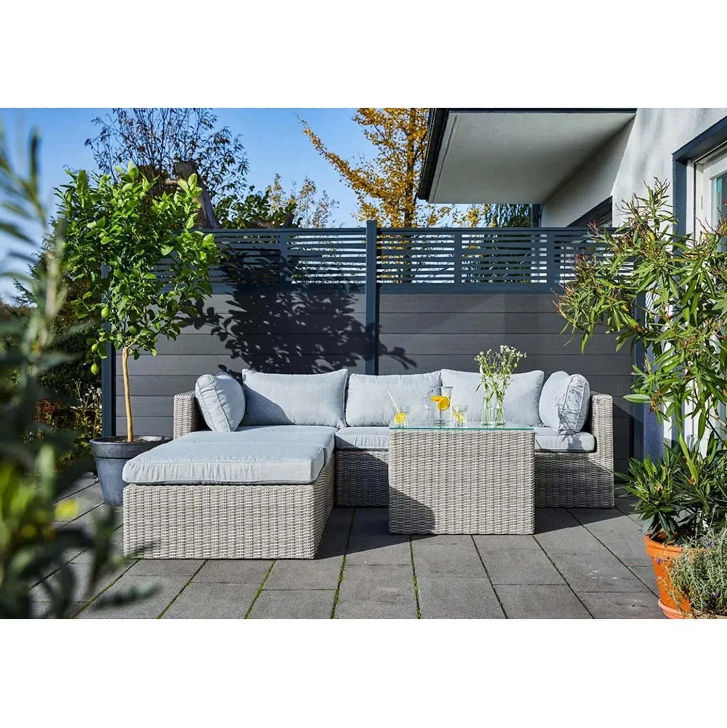 Poltrona da esterno Olea in polyrattan sabbia 65x71x64 cm