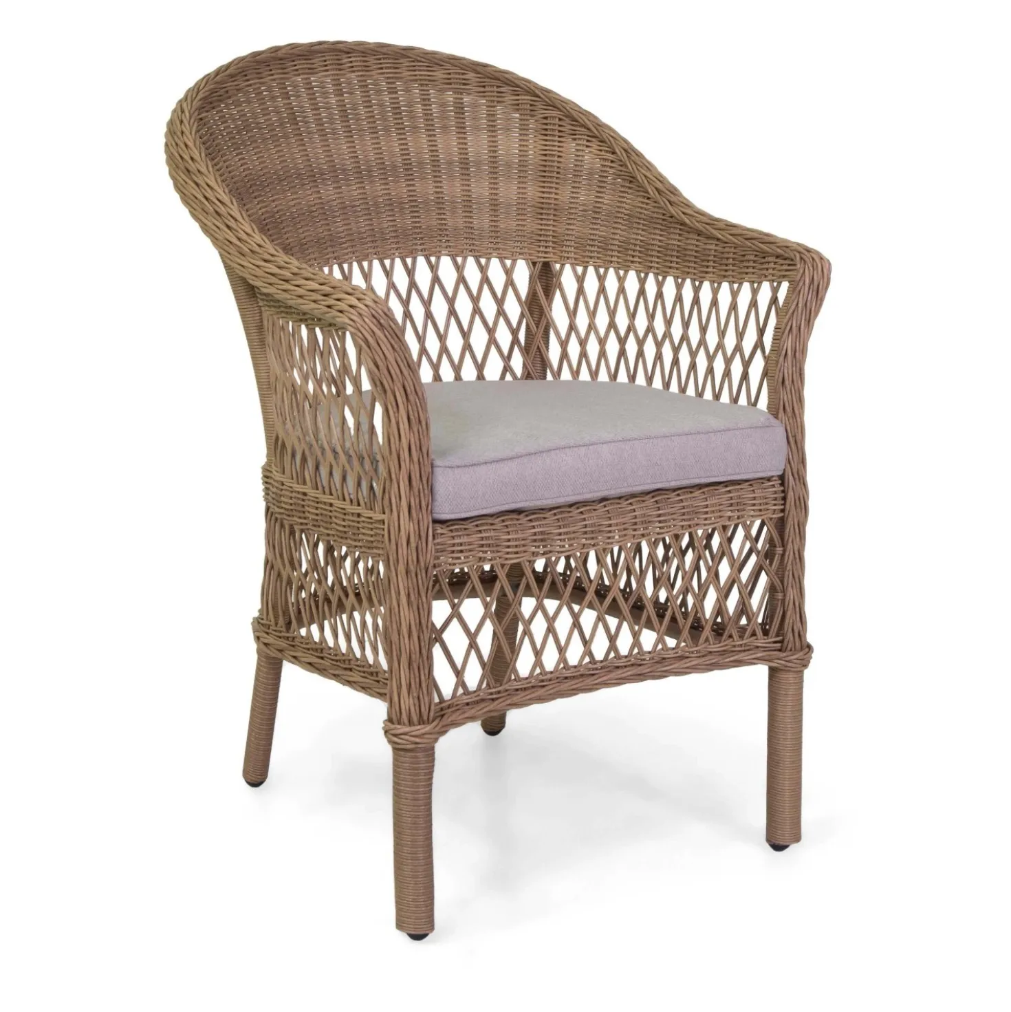 Poltrona da giardino con cuscino Murrieta in alluminio colore naturale