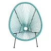 Poltrona da giardino in rattan sintetico e acciaio turchese
