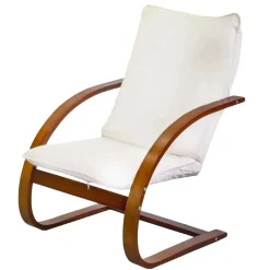 Poltrona in legno e tessuto imbottito 67x78xh95 cm noce