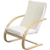 Poltrona in legno e tessuto imbottito 67x78xh95 cm naturale