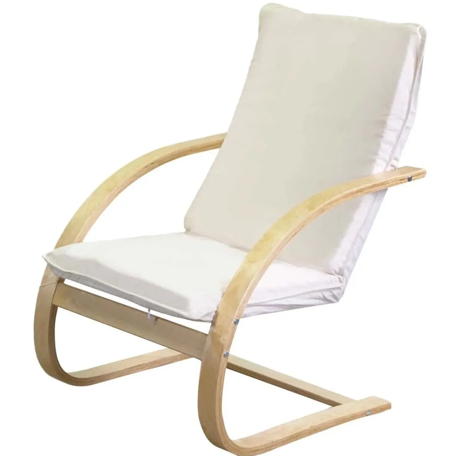 Poltrona in legno e tessuto imbottito 67x78xh95 cm naturale