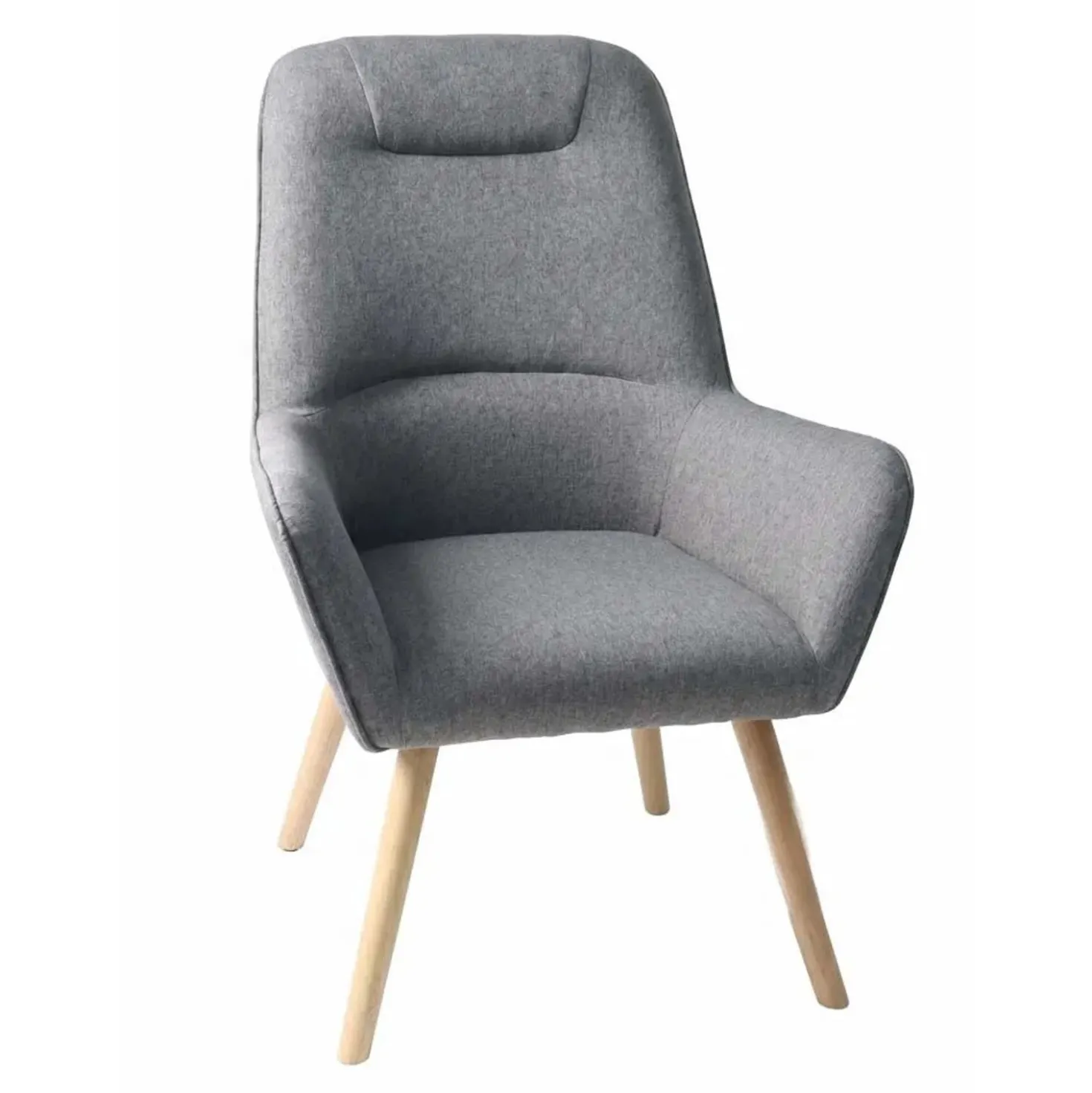 Poltrona in tessuto con braccioli 75x72x85 cm grigio