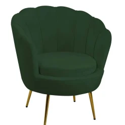 Poltrona in velluto Tulipan 73x72xh45/75 cm verde