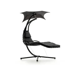 Poltrona sospesa imbottita nera 180x108x195 cm