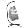 Poltrona sospesa in corda grigia 196x100x103 cm