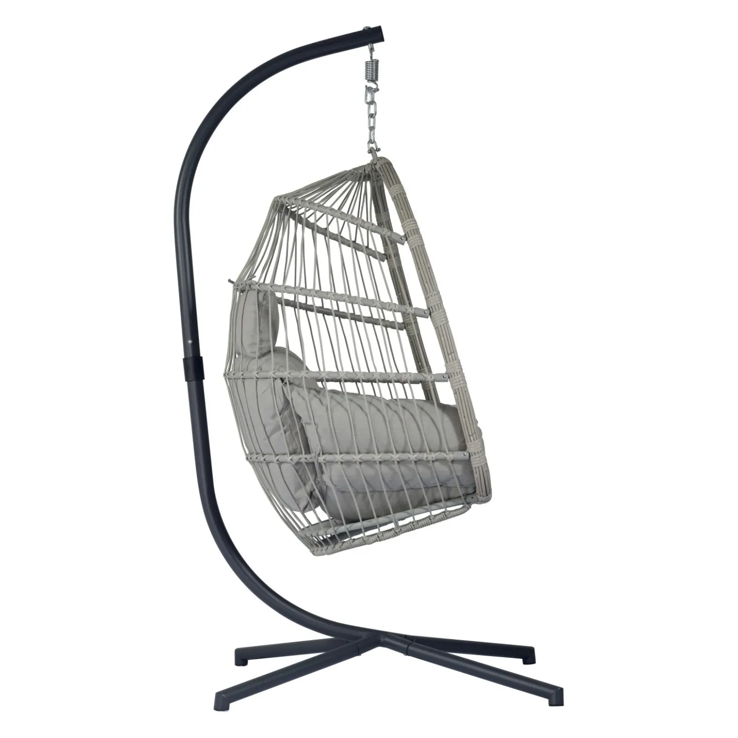 Poltrona sospesa in corda grigia 196x100x103 cm