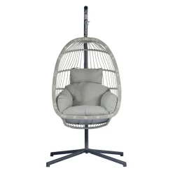 Poltrona sospesa in corda grigia 196x100x103 cm