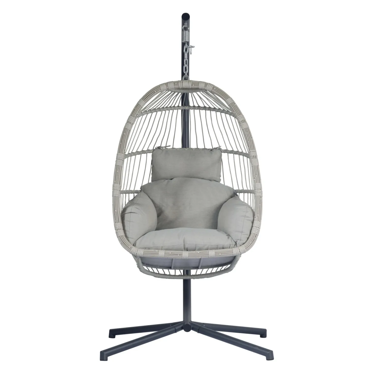 Poltrona sospesa in corda grigia 196x100x103 cm