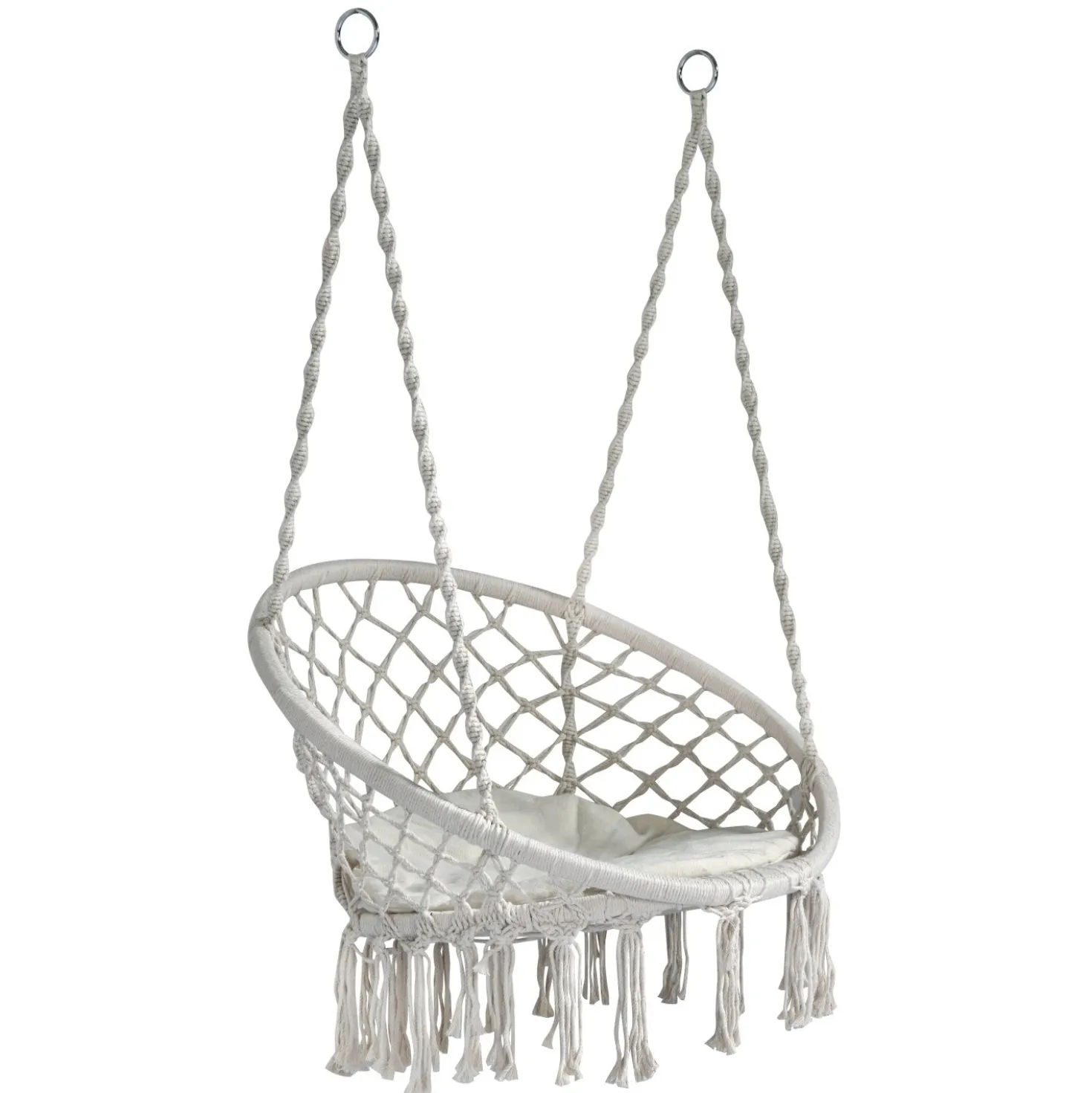 Poltrona sospesa in corda naturale 55x78x65 cm