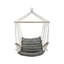 Poltrona sospesa in policotone con braccioli grigia 117x90x65 cm