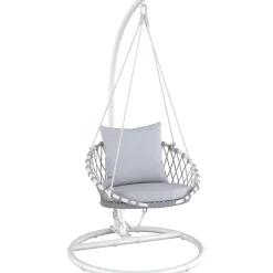 Poltrona sospesa in rattan grigia 105x108x196 cm
