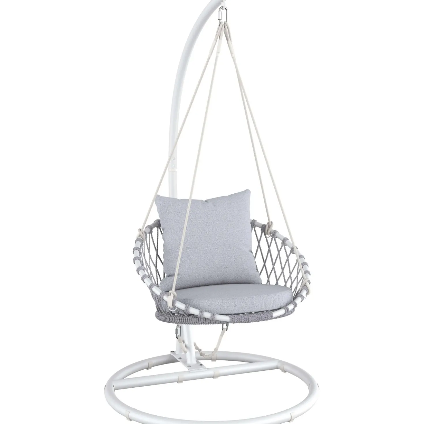 Poltrona sospesa in rattan grigia 105x108x196 cm