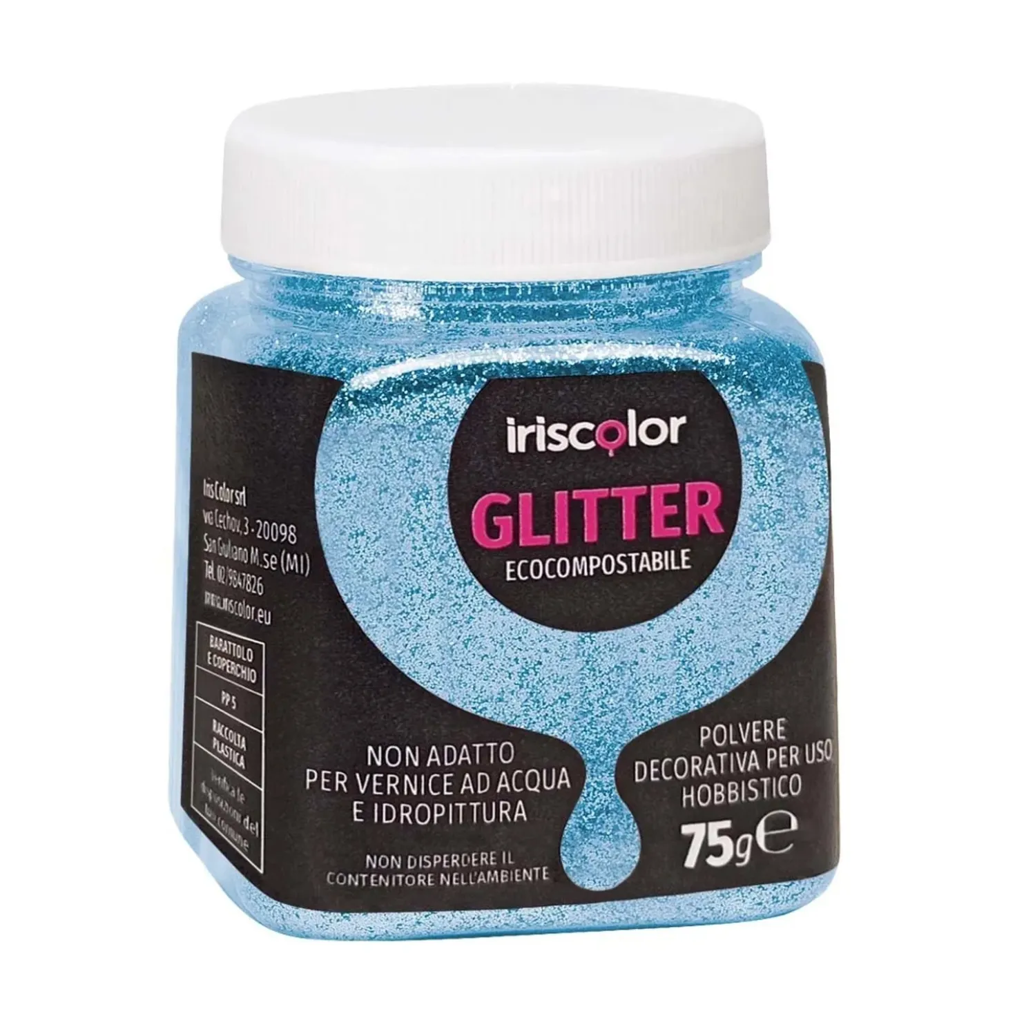 Polvere decorativa Bio Glitter Iriscolor 75 g azzurro