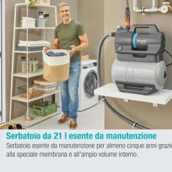 Pompa autoclave Gardena Silent 600W portata max 3800 l/h