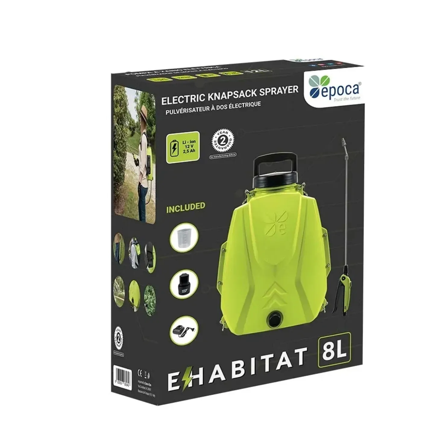 Pompa elettrica a zaino E-Habitat 8 l