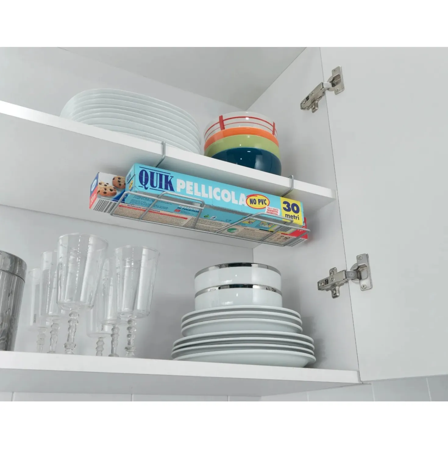 Porta 2 rotoli carta cucina sottopensile Wrap trattamento polytherm