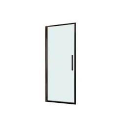 Porta a battente doccia estensione cm 97-101 nero trasparente