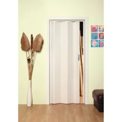 Porta a soffietto Maya in PVC 83x214 cm bianco frassino