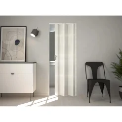 Porta a soffietto Maya in PVC stampa 3D 83,5x214 cm palissandro bianco