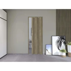 Porta a soffietto Maya in PVC stampa 3D 83,5x214 cm rovere Cognac scuro