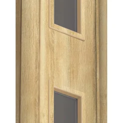 Porta a soffietto Maya Vetrata in PVC stampa 3D 83,5x214 cm Cognac chiaro