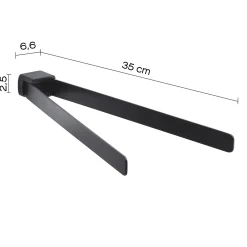 Porta asciugamani a snodo Pirenei nero opaco