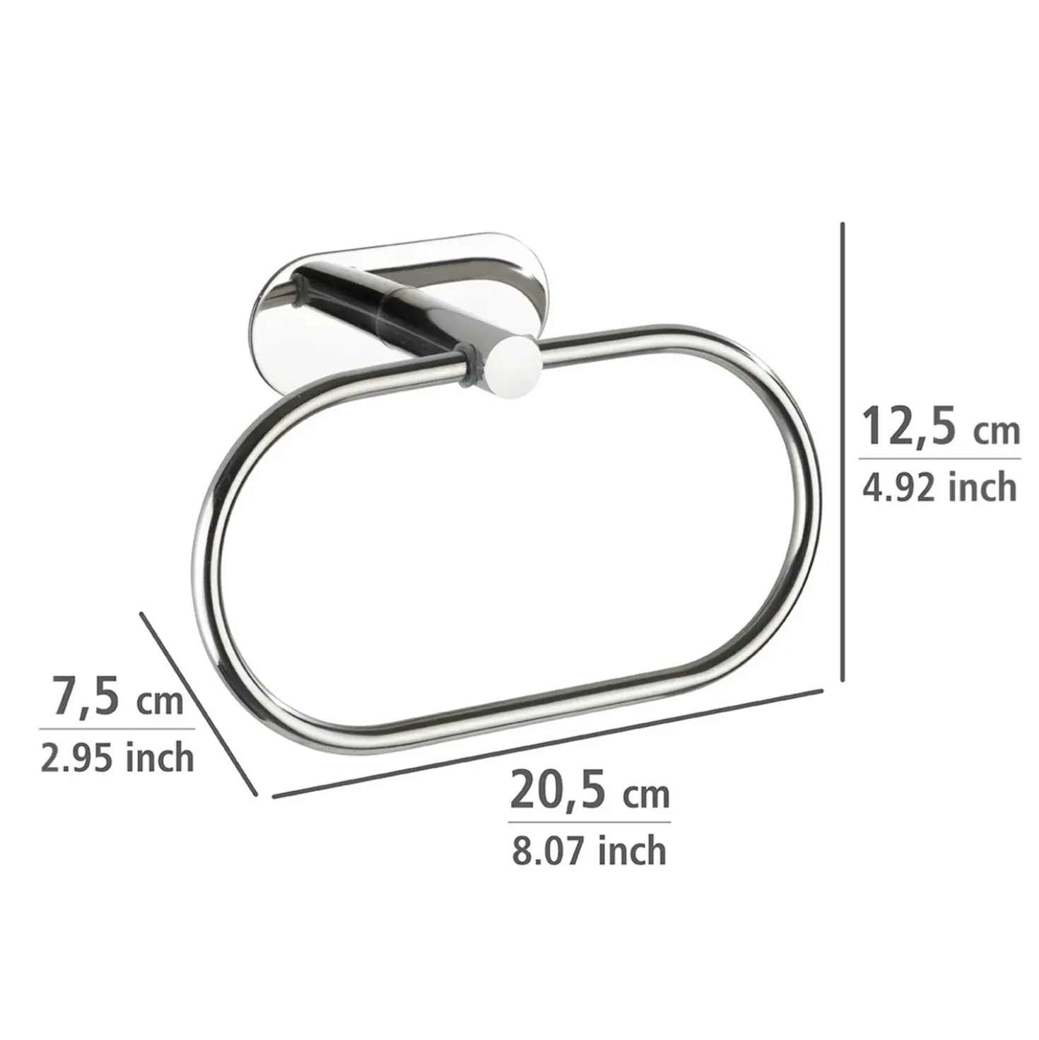 Porta asciugamani ad anello Orea shine cromo