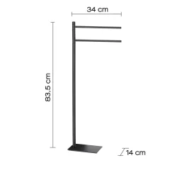 Porta asciugamani da terra Trilly nero opaco 84,5 cm
