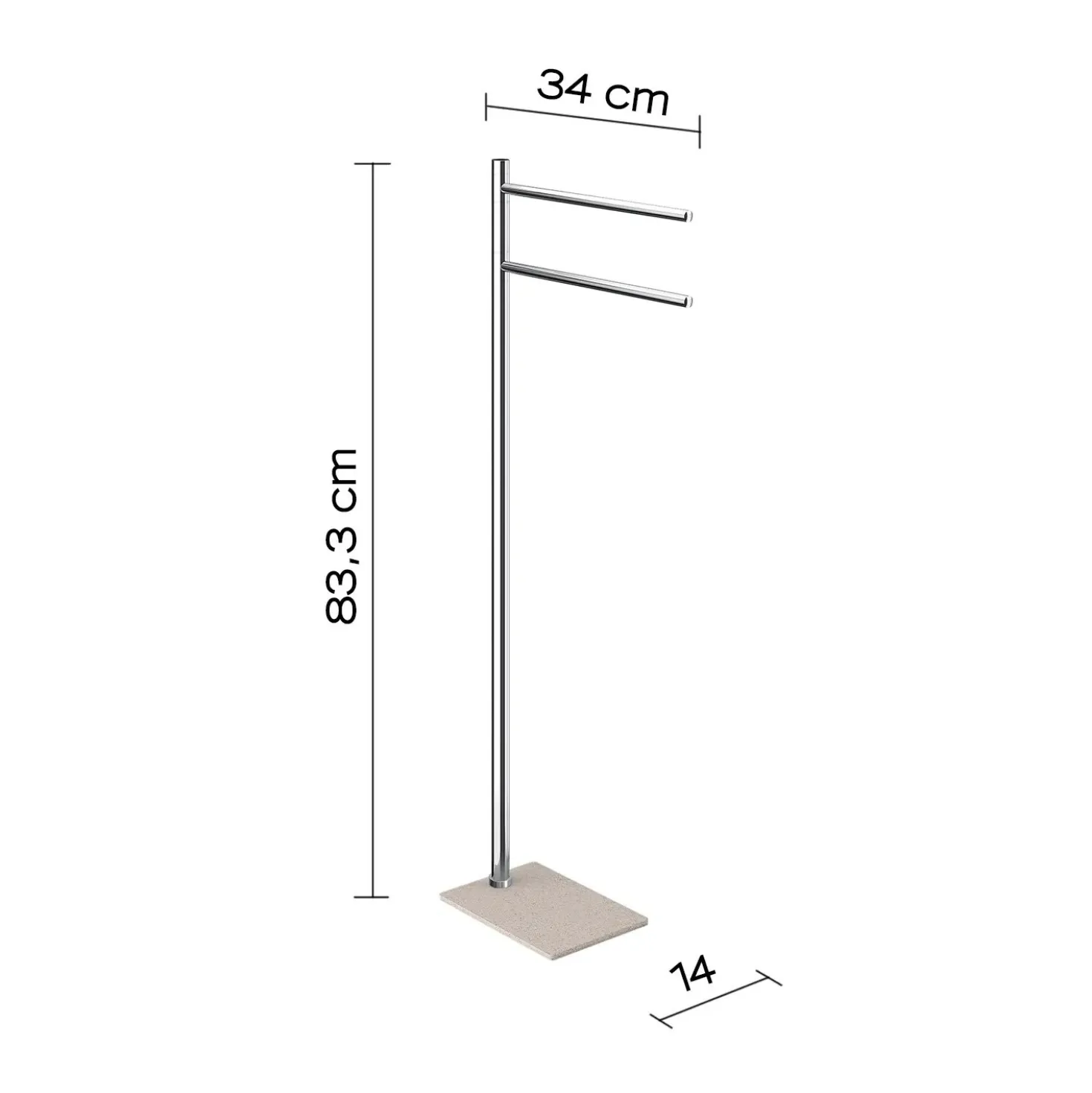 Porta asciugamani da terra Trilly beige 84,8 cm