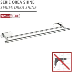 Porta asciugamani doppio Orea shine 60 cm