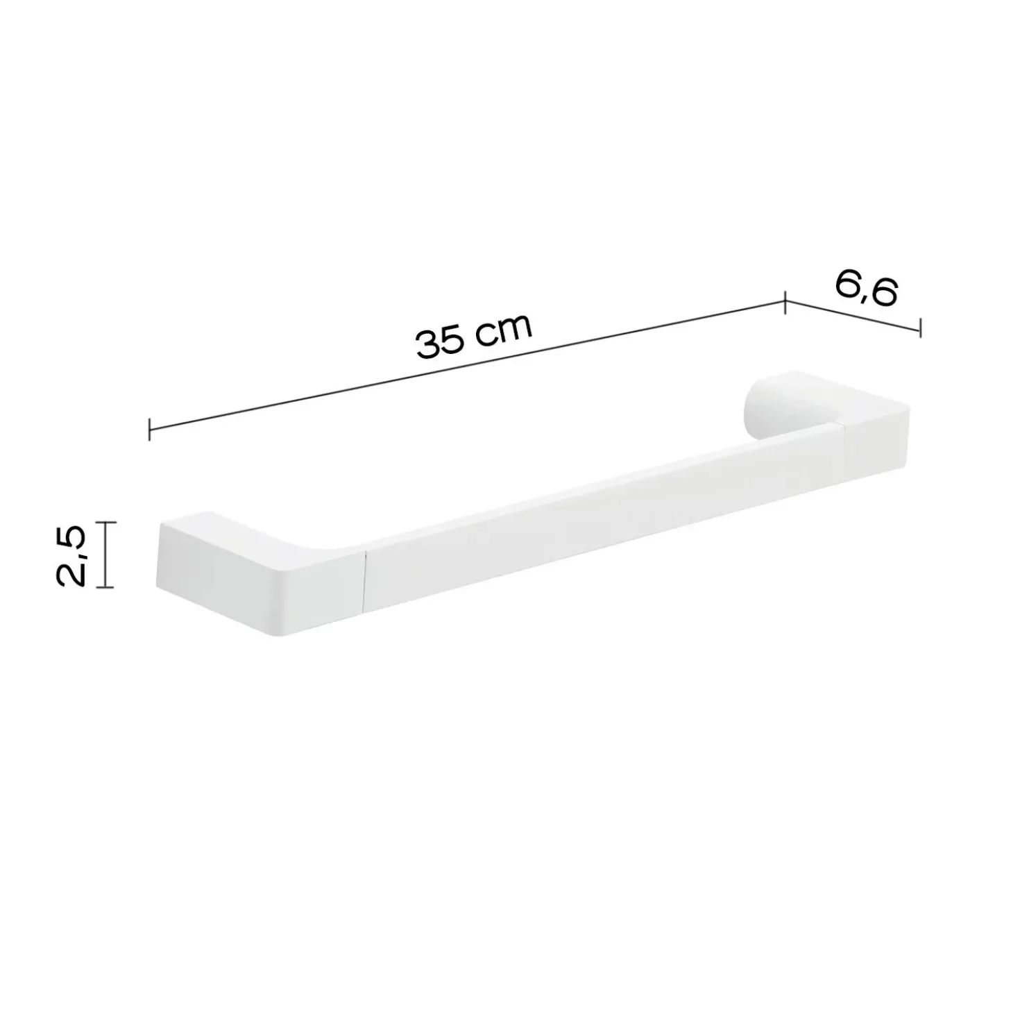 Porta asciugamani Pirenei bianco opaco 35 cm