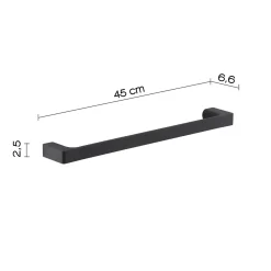 Porta asciugamani Pirenei nero opaco 45 cm