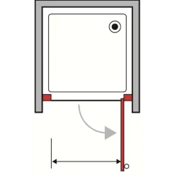 Porta battente doccia 1 anta Bild L77/83xH190 cm bianco decoro 2