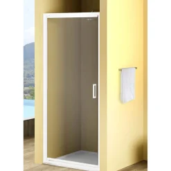 Porta battente doccia 1 anta Bild L72/78xH190 cm nero opaco