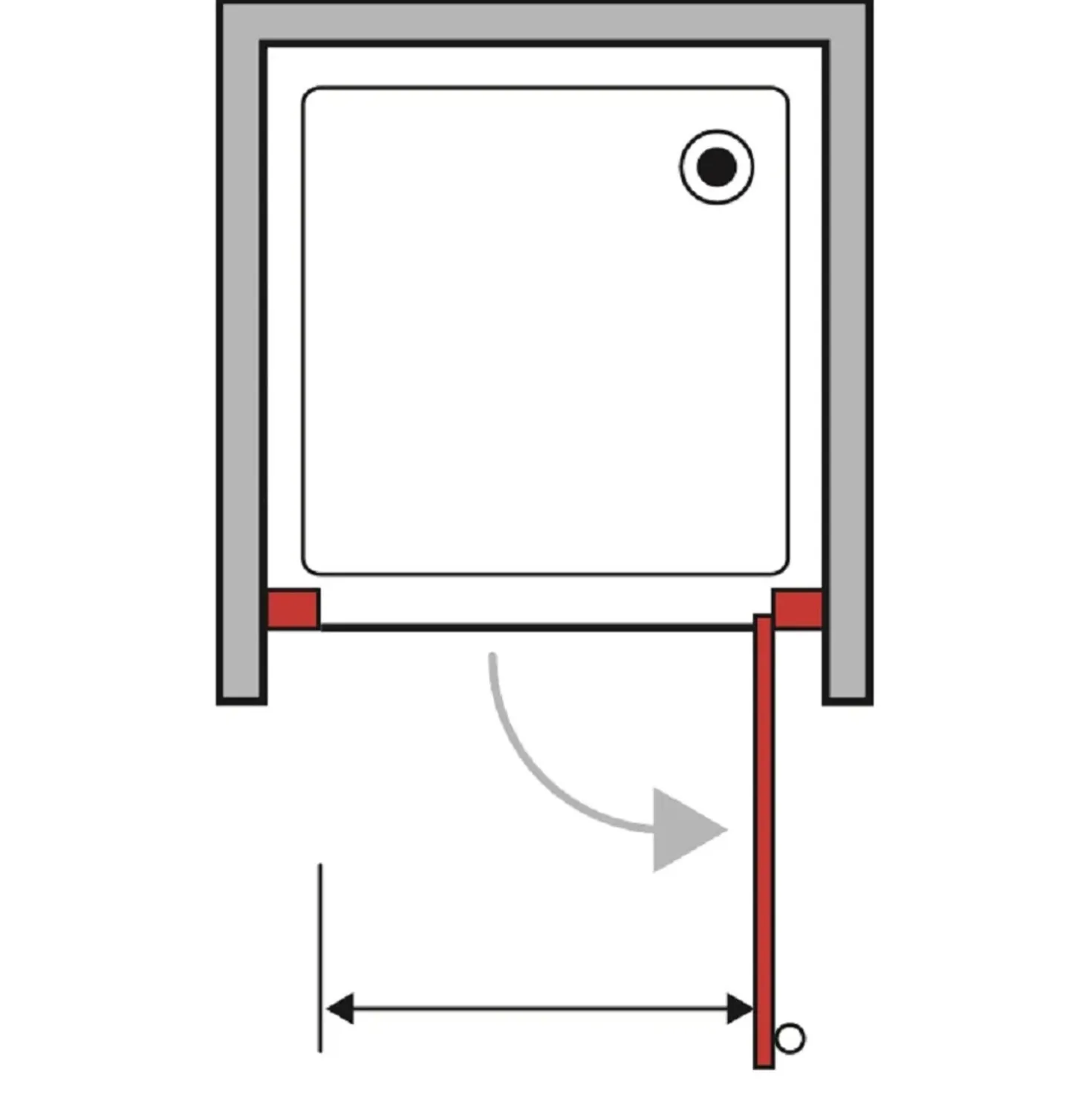 Porta battente doccia 1 anta 85 cm H 190 cm bianco e sintetico